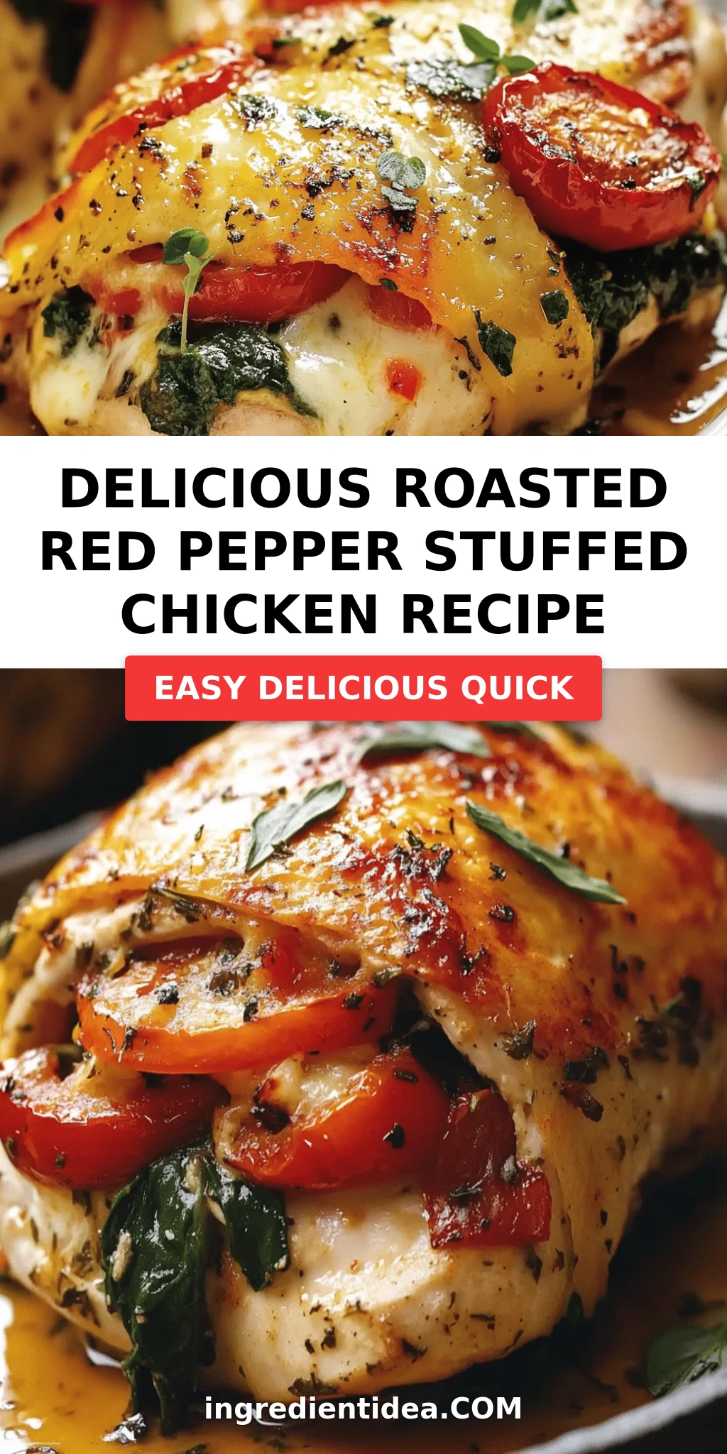 Delicious Roasted Red Pepper Stuffed Chicken Recipe