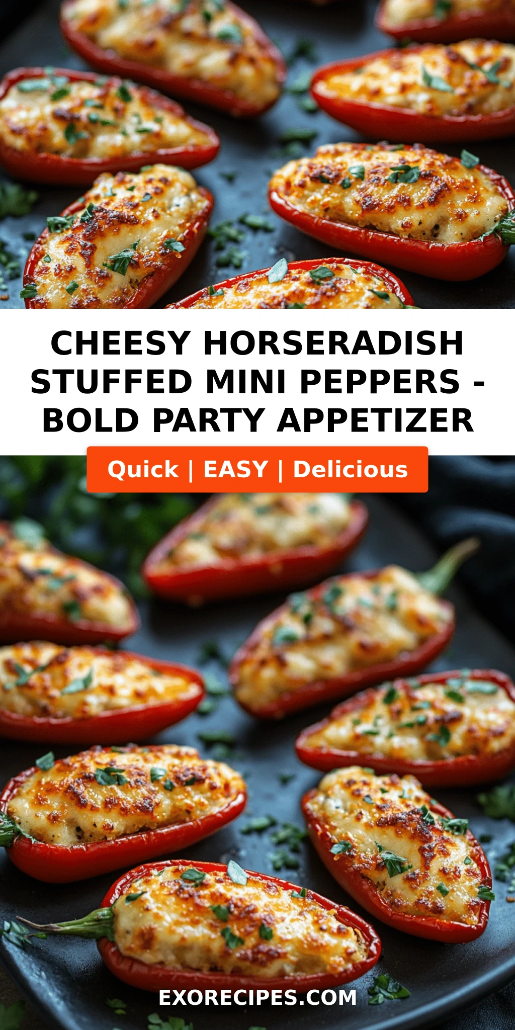 Cheesy Horseradish Stuffed Mini Peppers