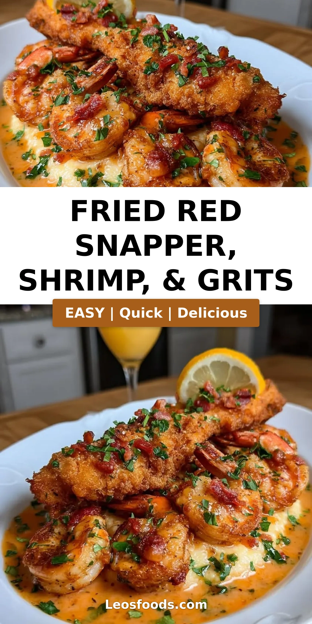 Fried Red Snapper, Shrimp, & Grits