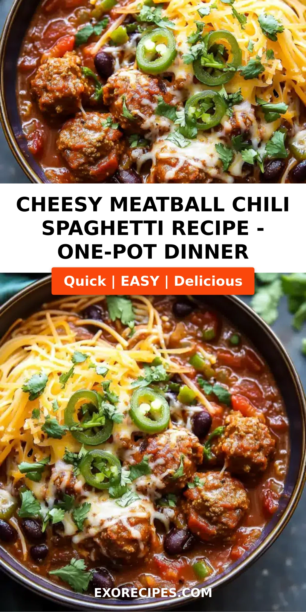 Cheesy Meatball Chili Spaghetti A Flavorful One-Pot Meal