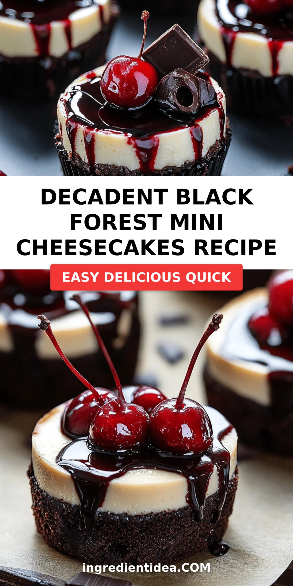 Decadent Black Forest Mini Cheesecakes Recipe