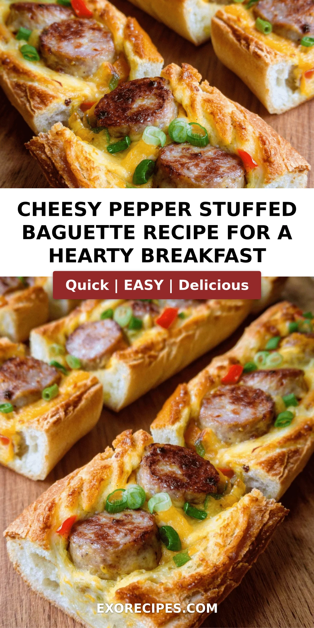 Cheesy Pepper Stuffed Baguette Recipe That Will Upgrade Your Breakfast