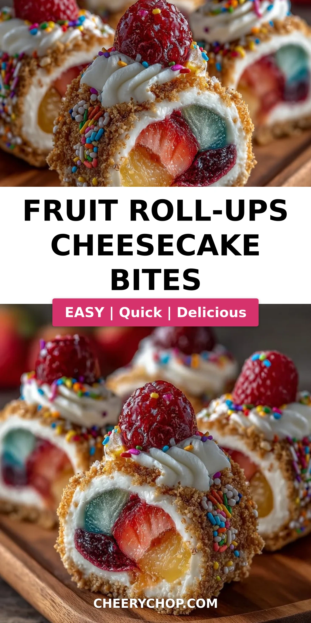Fruit Roll-Ups Cheesecake Bites