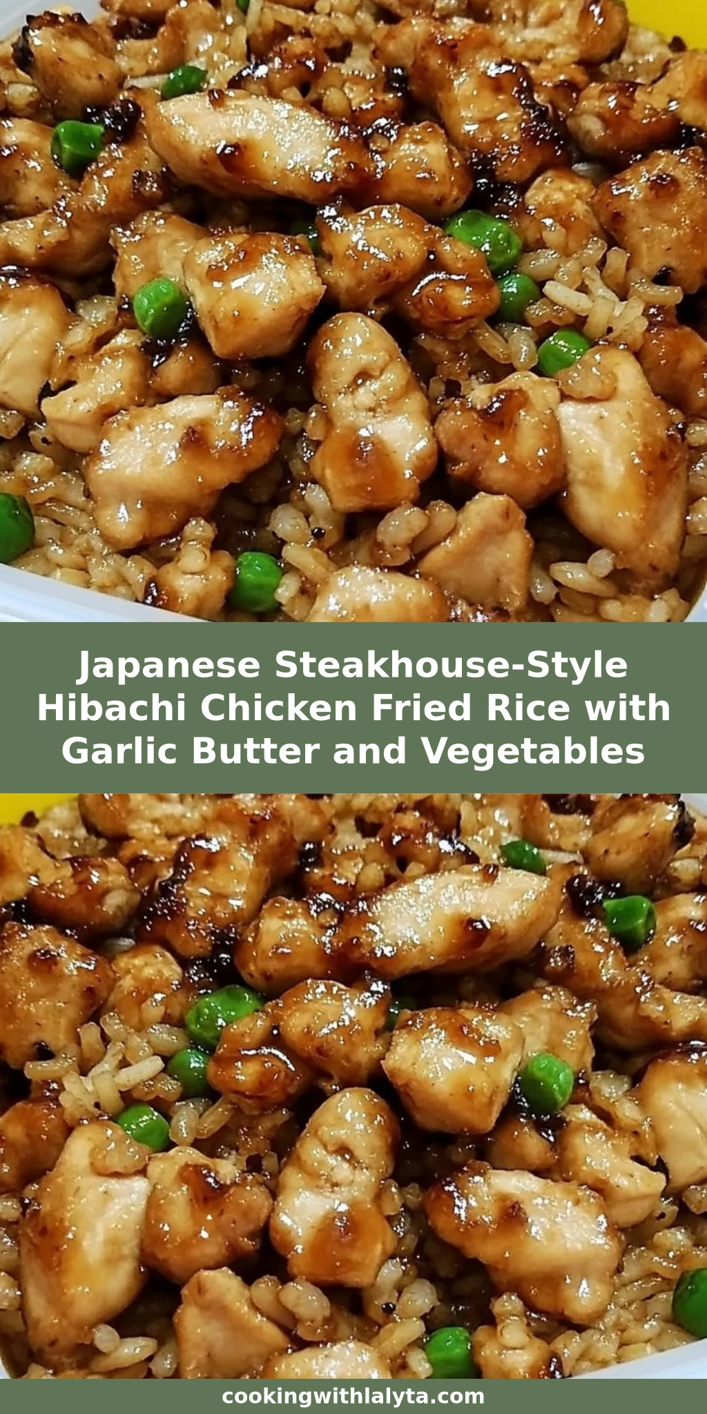 Japanese Steakhouse-Style Hibachi Chicken Fried Rice with Garlic Butter and Vegetables