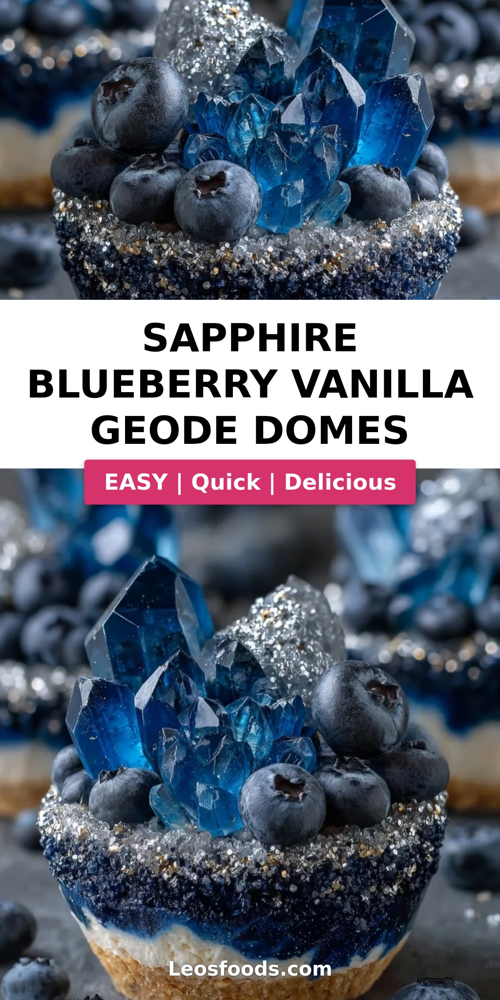 Sapphire Blueberry Vanilla Geode Domes