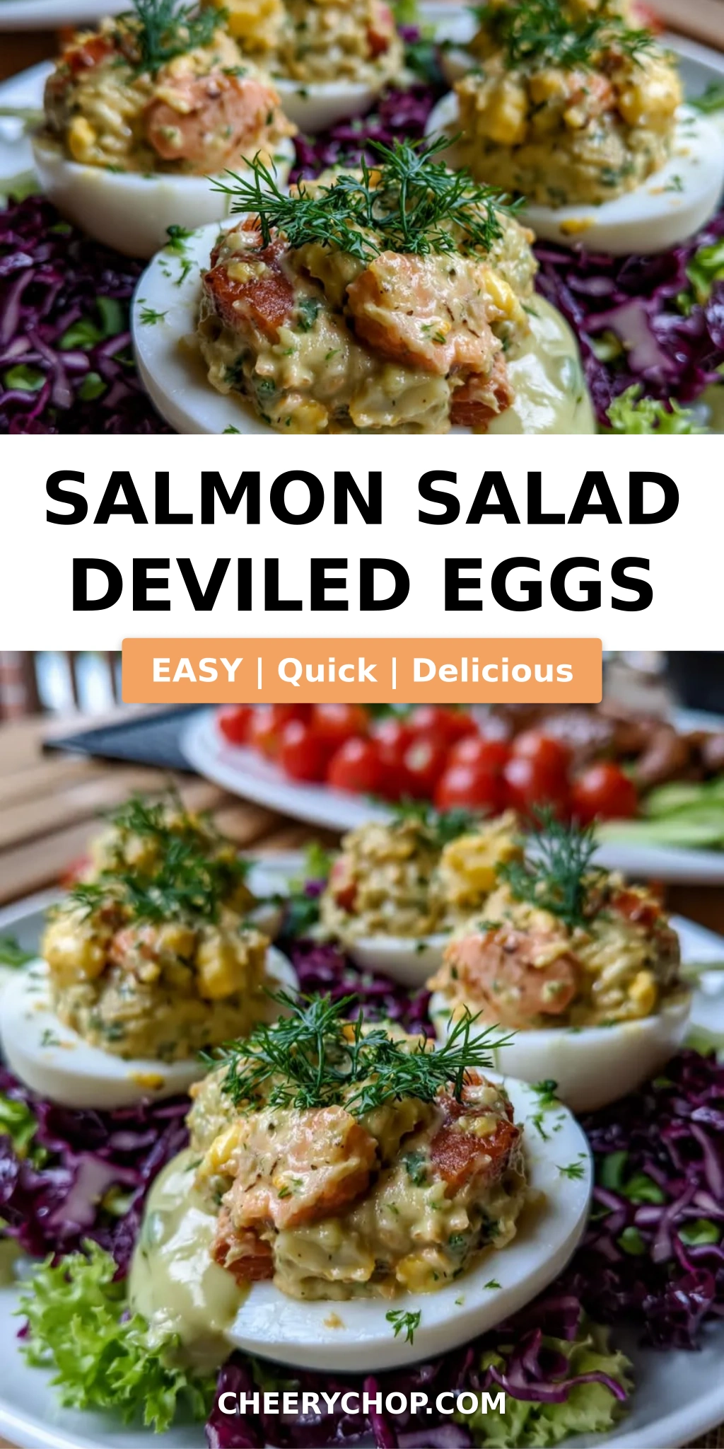 Salmon Salad Deviled Eggs