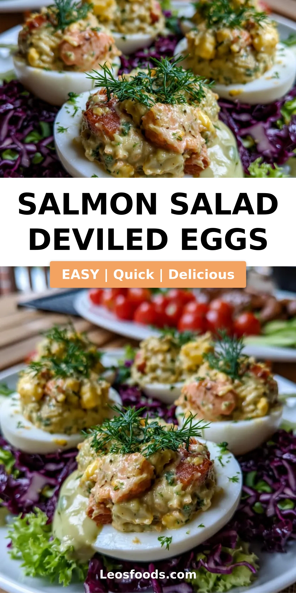 Salmon Salad Deviled Eggs
