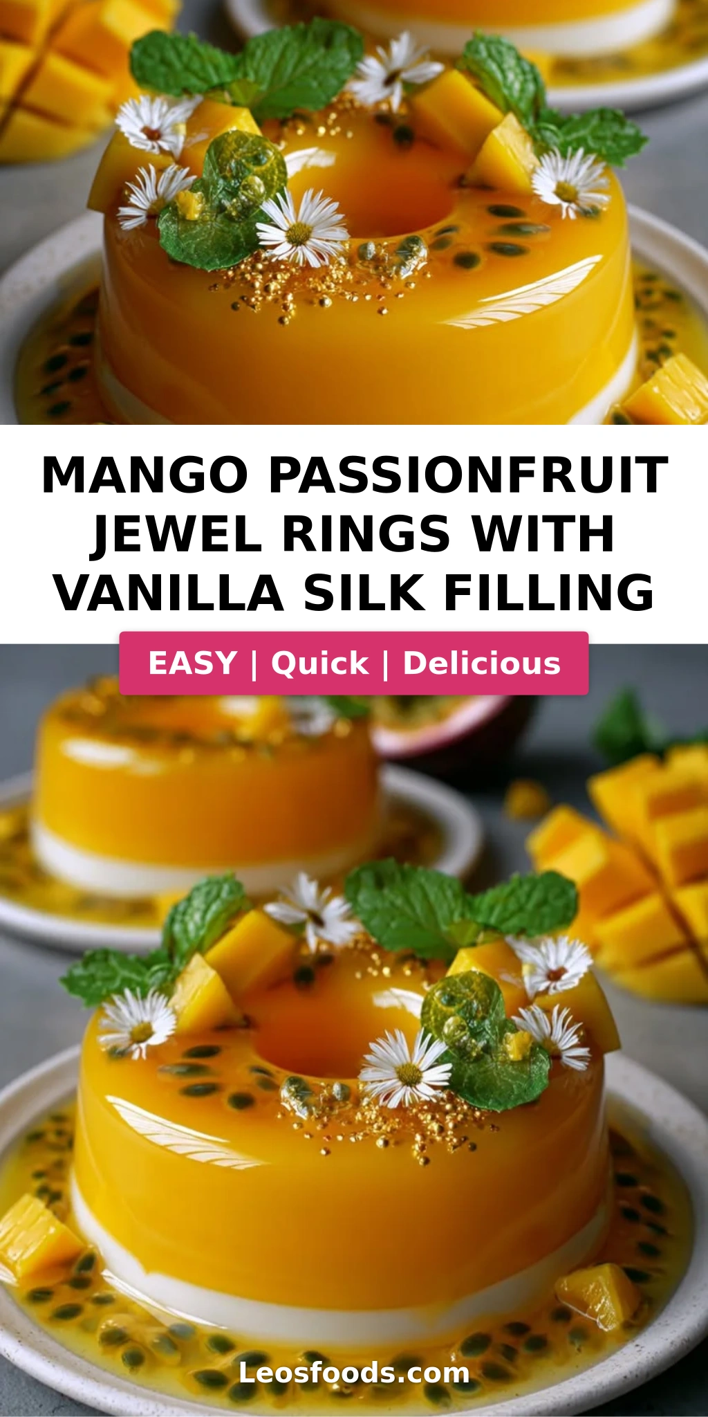 Mango Passionfruit Jewel Rings with Vanilla Silk Filling