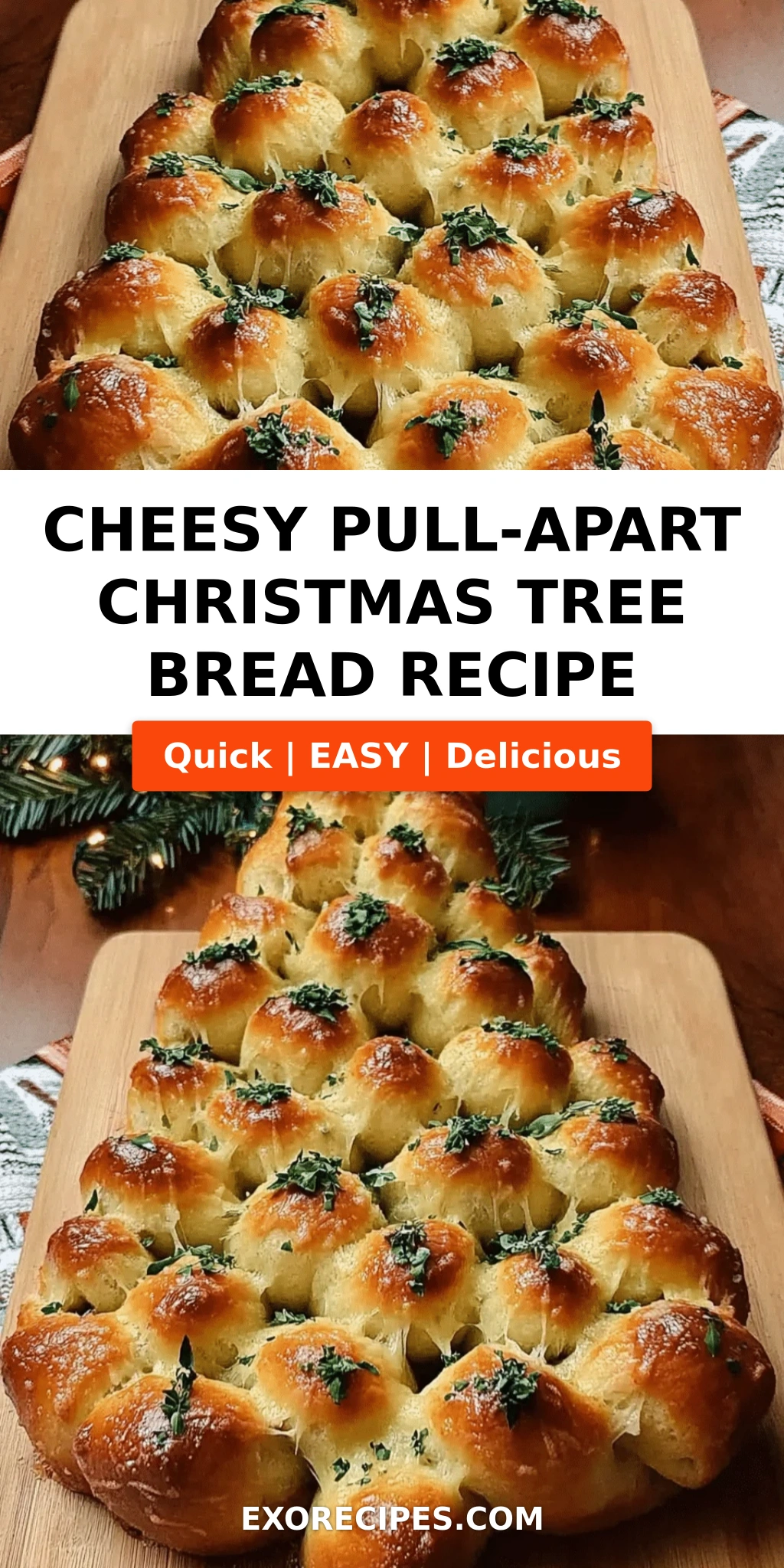 Cheesy Pull-Apart Christmas Tree Bread