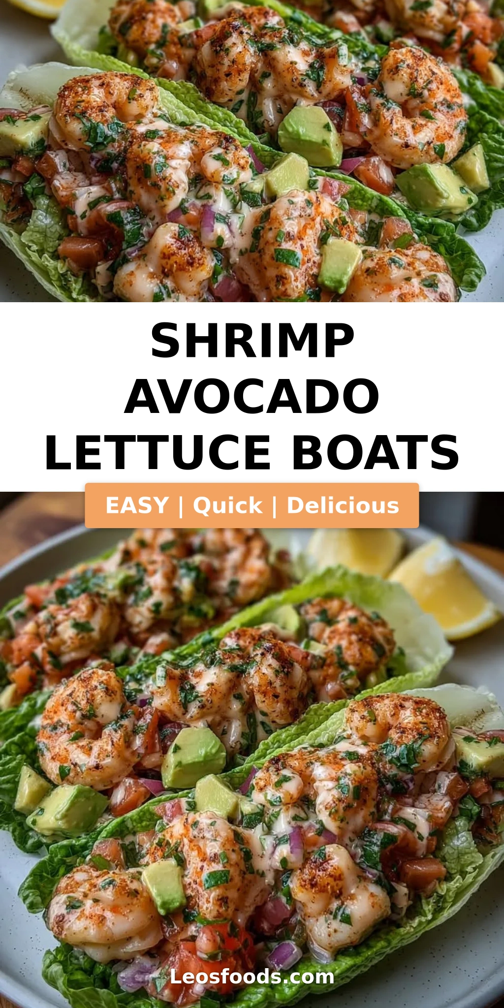 Shrimp Avocado Lettuce Boats