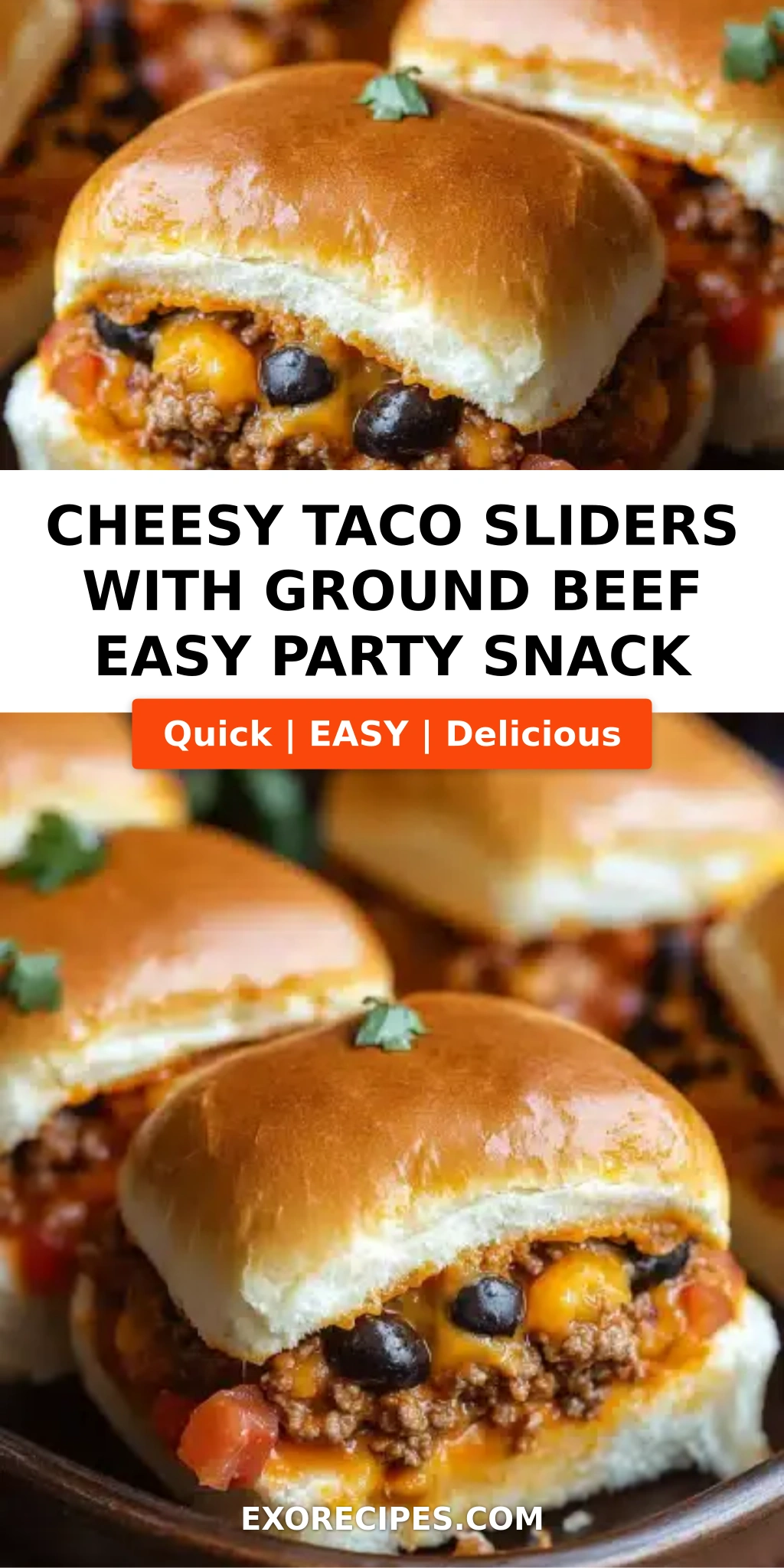Cheesy Taco Sliders with Ground Beef Easy Party Snack Recipe