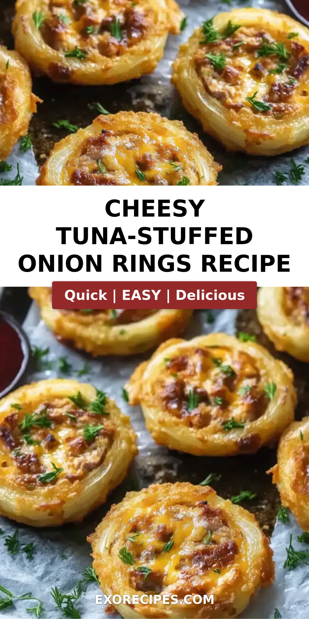 Cheesy Tuna-Stuffed Onion Rings
