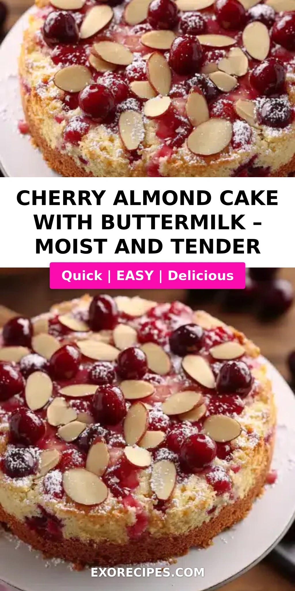Cherry Almond Cake with Buttermilk