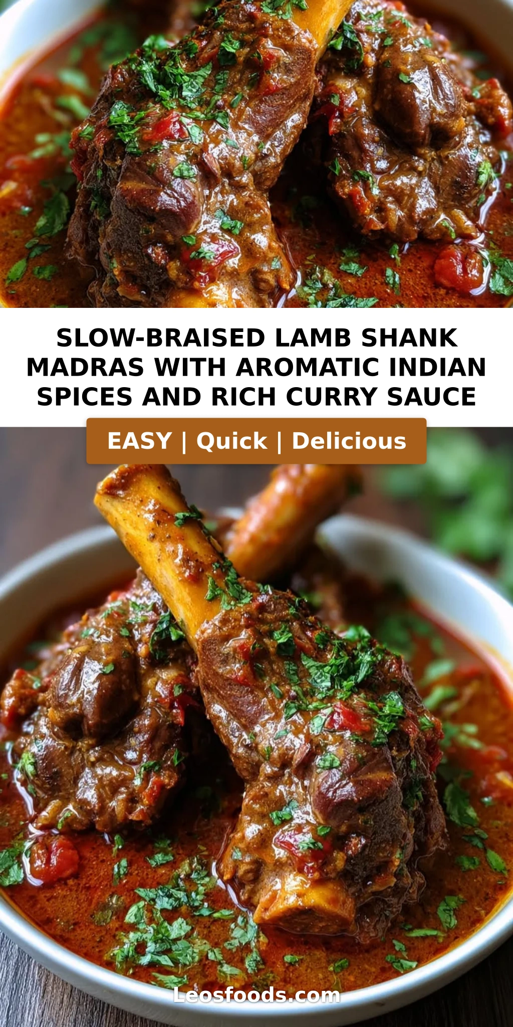 Slow-Braised Lamb Shank Madras with Aromatic Indian Spices and Rich Curry Sauce