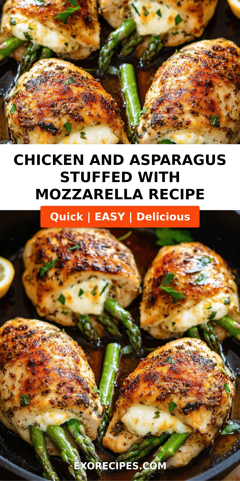 Chicken and Asparagus Stuffed with Melty Mozzarella: A Flavorful and Easy Recipe