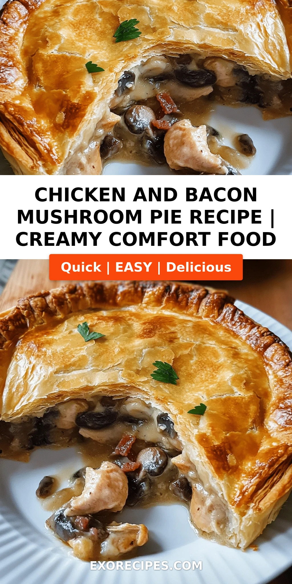 Chicken and Bacon Mushroom Pie: A Comfort Food Classic Youll Crave