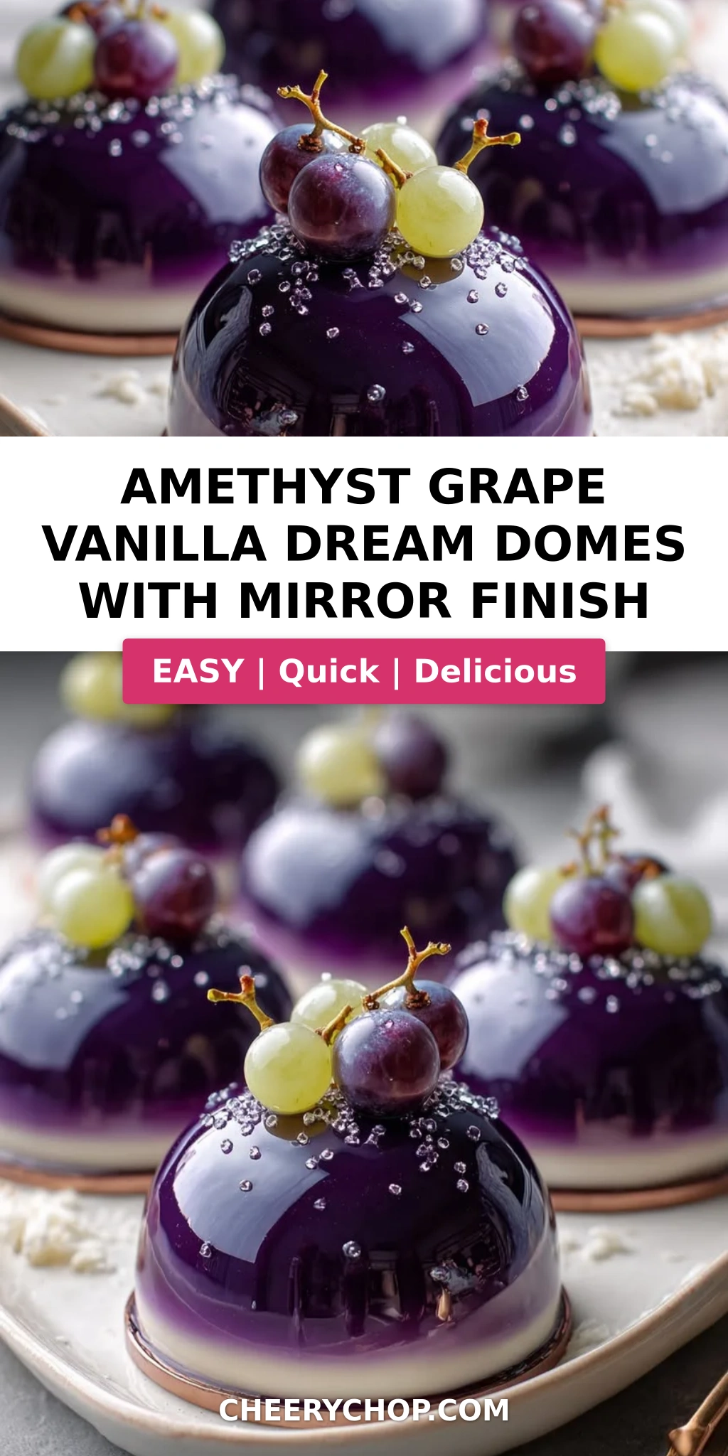 Amethyst Grape Vanilla Dream Domes with Mirror Finish