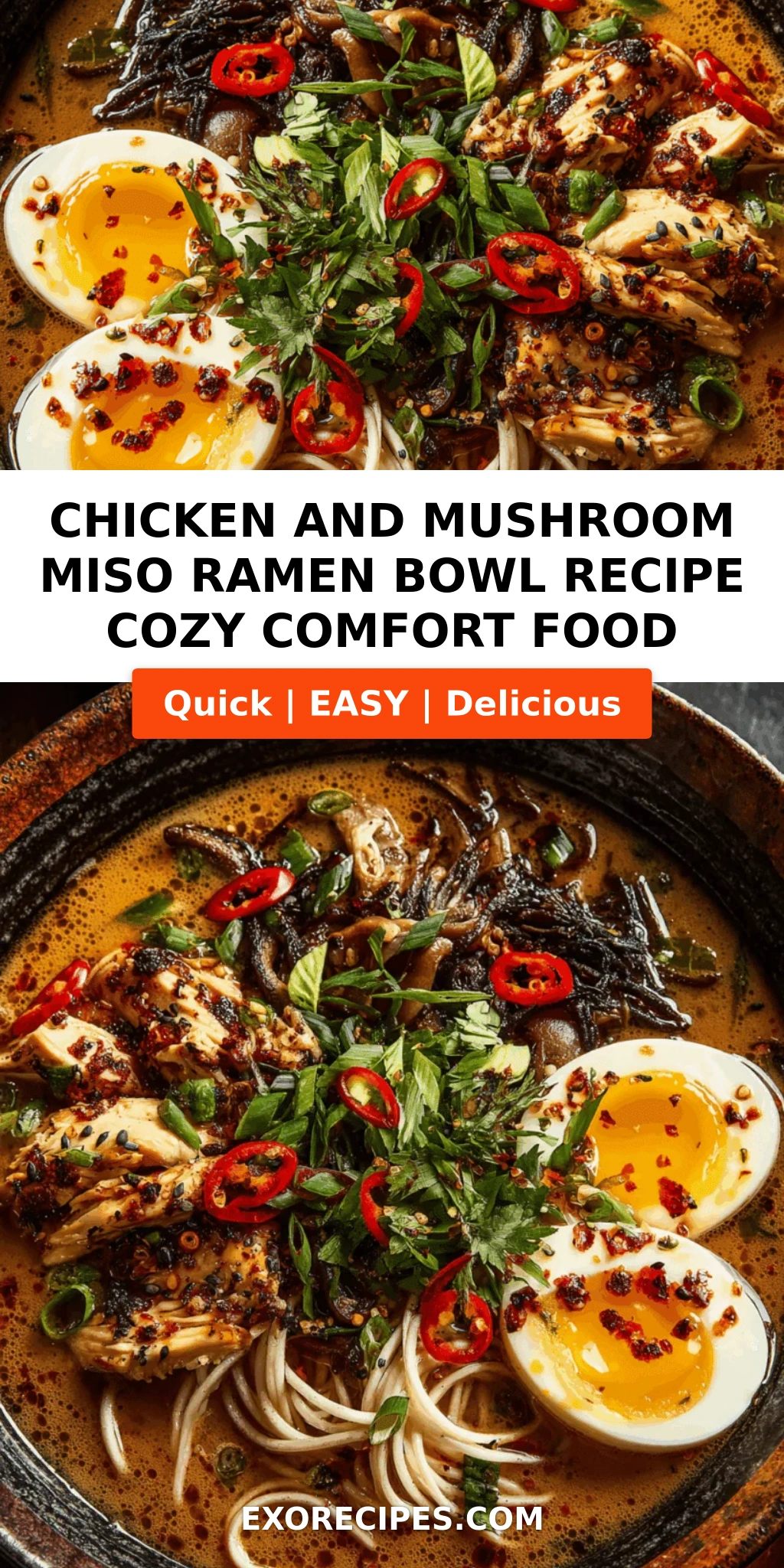 Chicken and Mushroom Miso Ramen Bowl A Cozy Hug in a Bowl