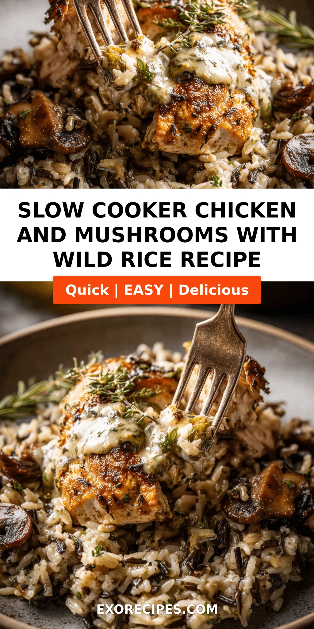 Chicken and Mushrooms with Wild Rice A Cozy Slow Cooker Recipe That Brings Comfort to Your Table
