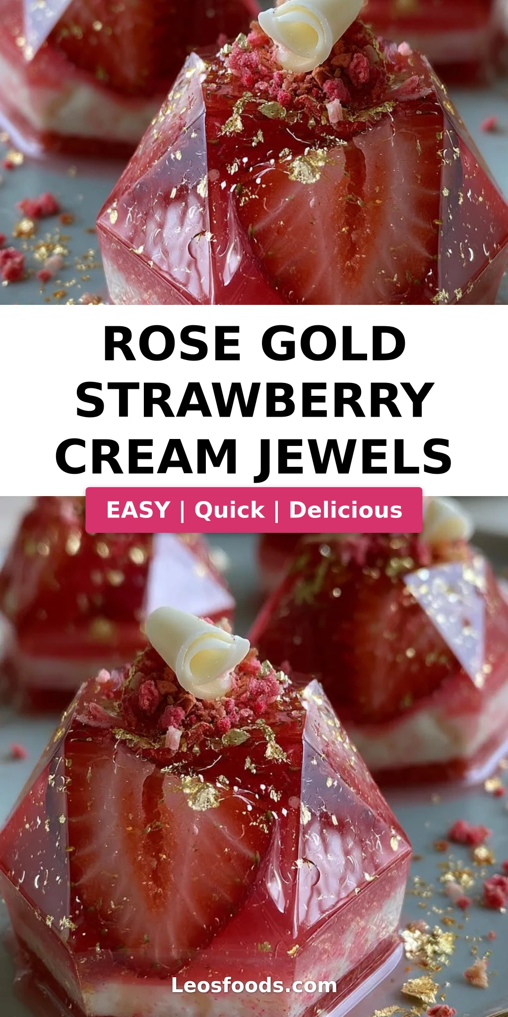 Rose Gold Strawberry Cream Jewels