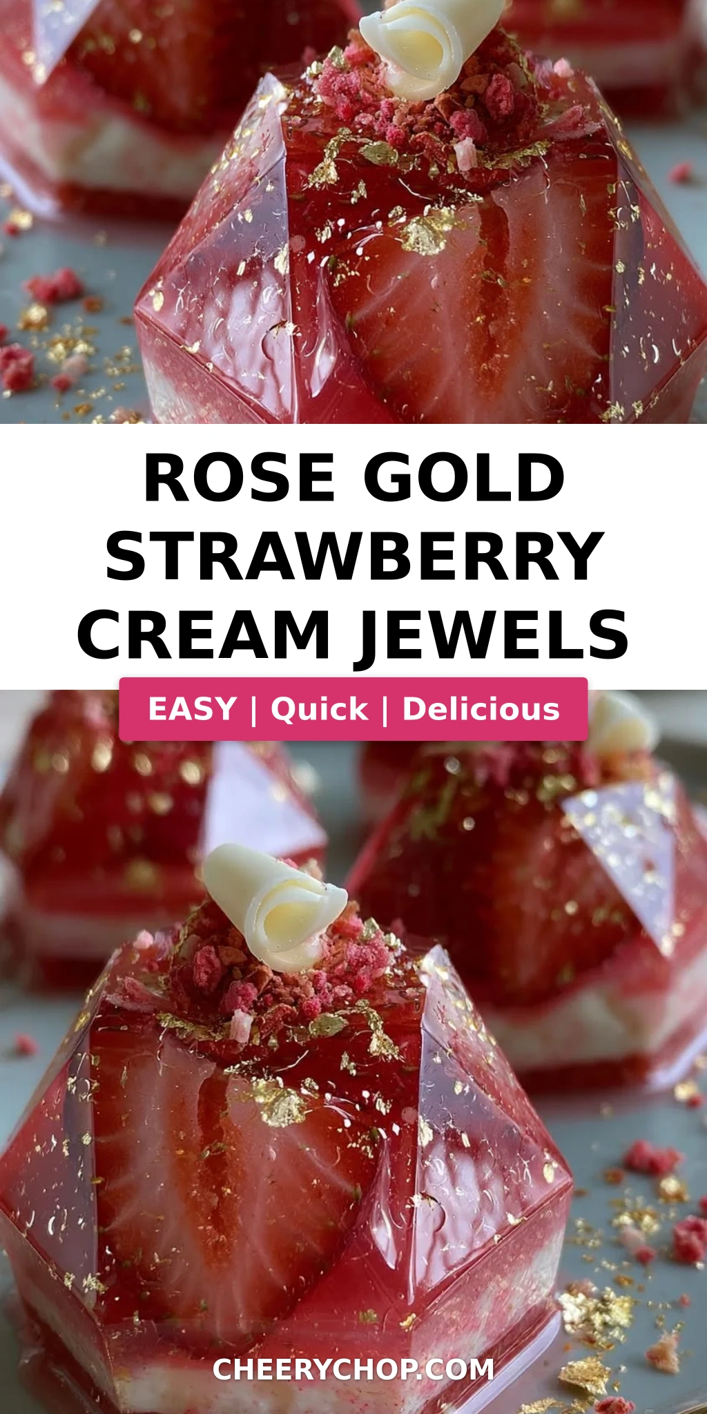 Rose Gold Strawberry Cream Jewels