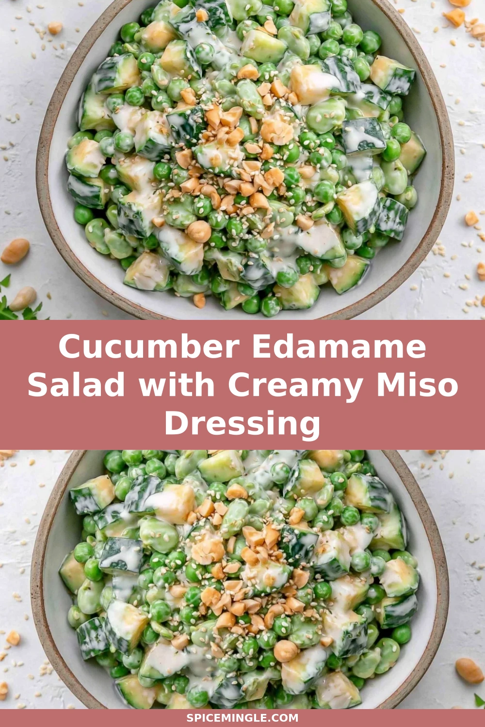 Cucumber Edamame Salad with Creamy Miso Dressing