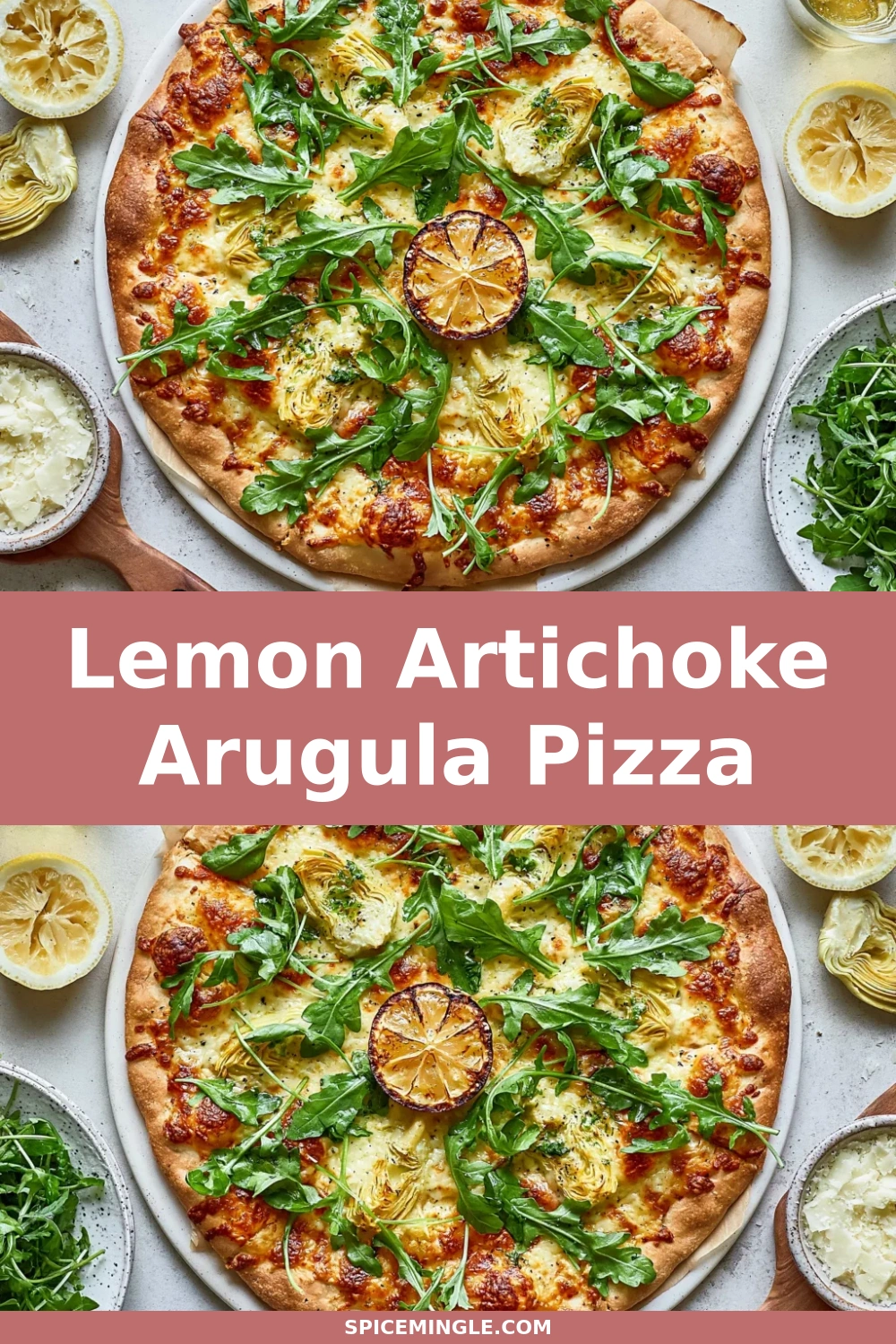 Lemon Artichoke Arugula Pizza