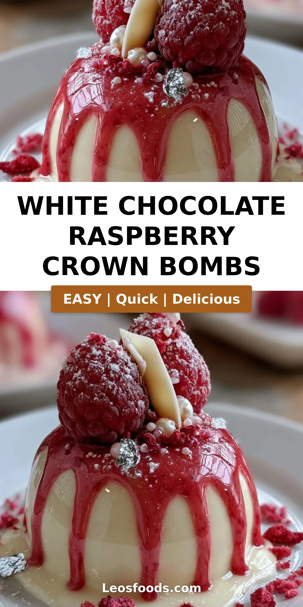 White Chocolate Raspberry Crown Bombs