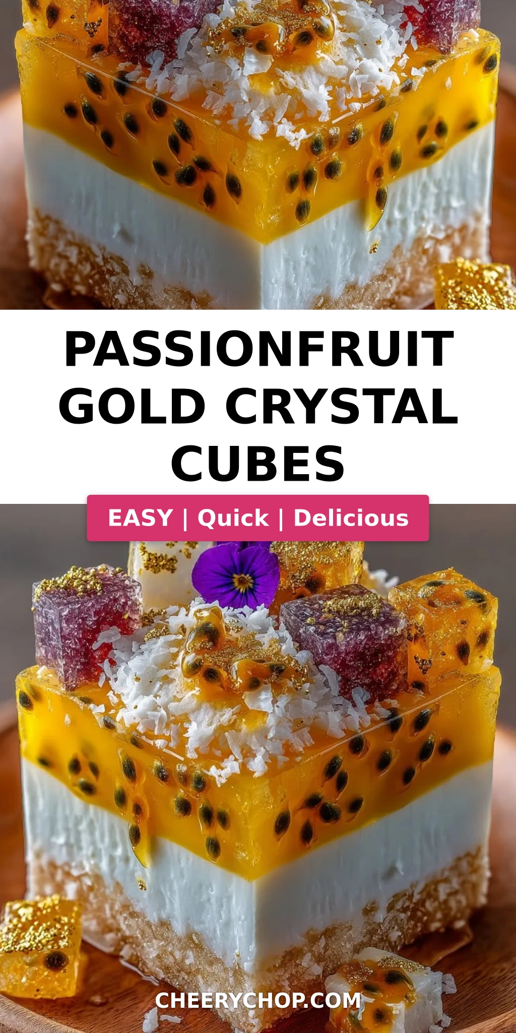 Passionfruit Gold Crystal Cubes