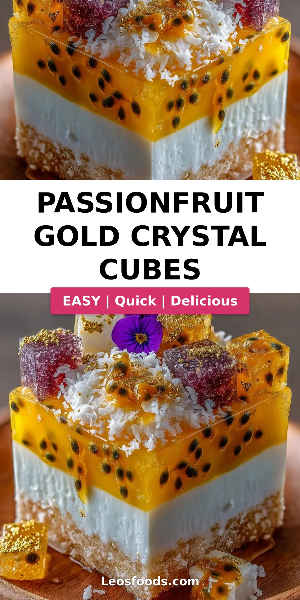 Passionfruit Gold Crystal Cubes