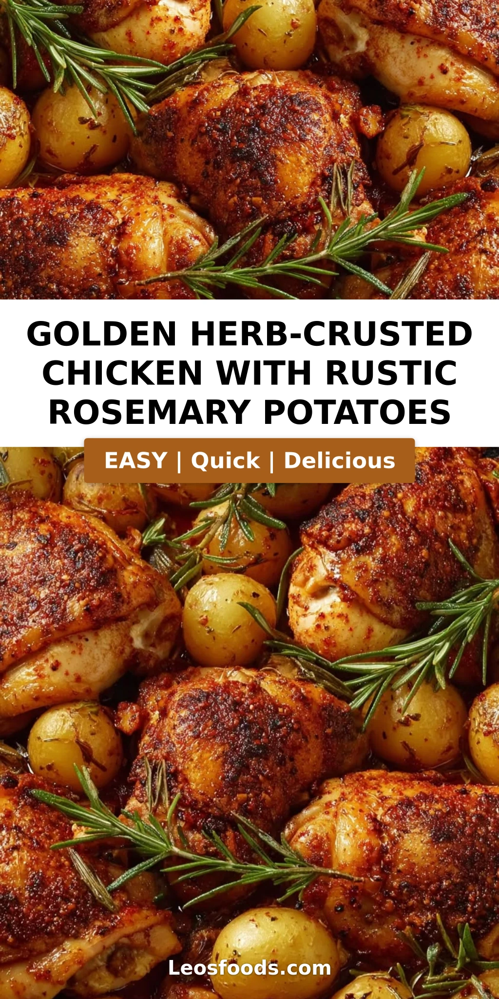 Golden Herb-Crusted Chicken with Rustic Rosemary Potatoes