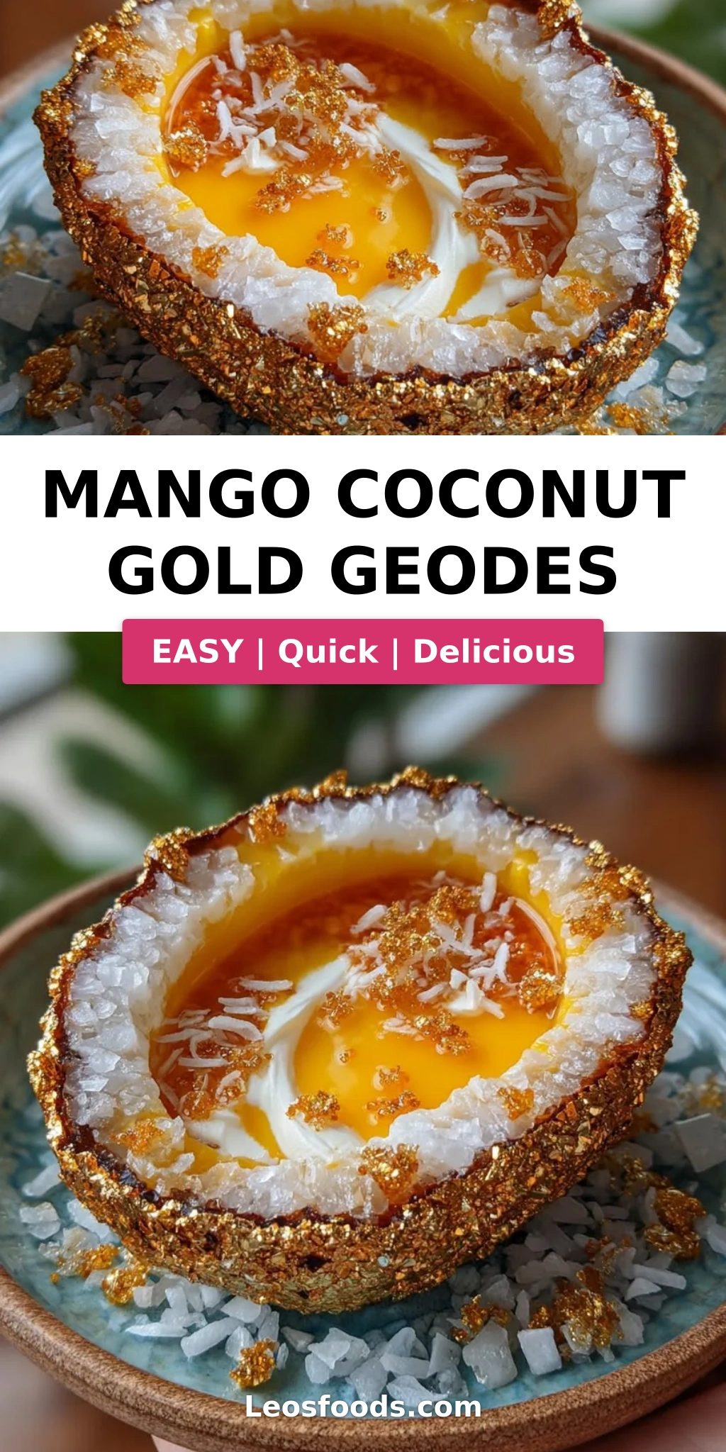 Mango Coconut Gold Geodes