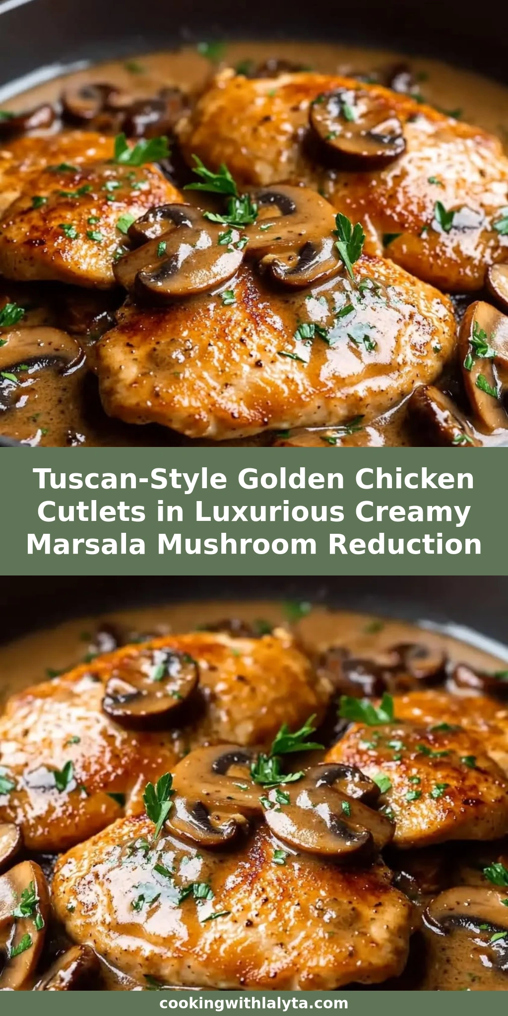 Tuscan-Style Golden Chicken Cutlets in Luxurious Creamy Marsala Mushroom Reduction