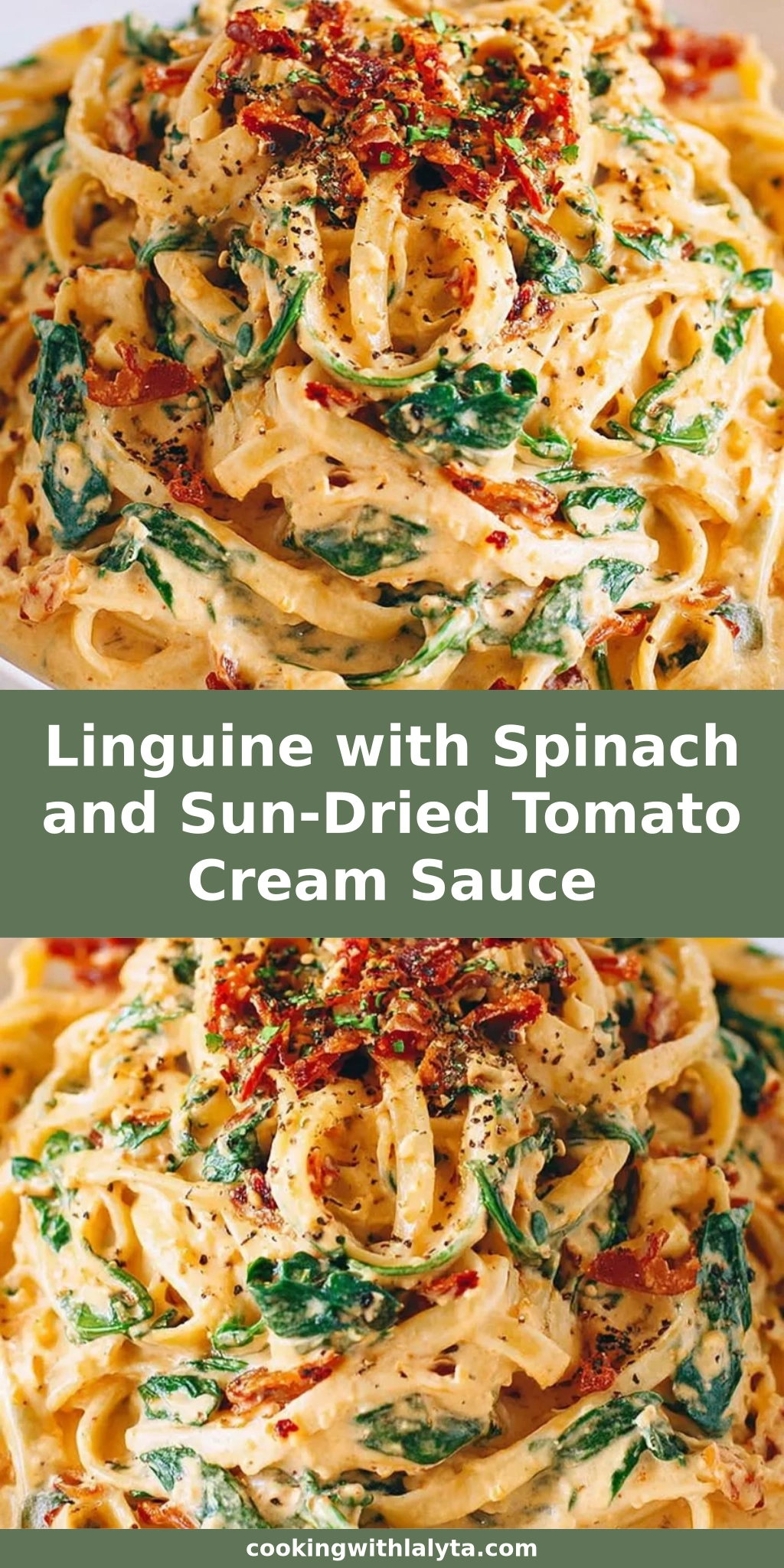 Linguine with Spinach and Sun-Dried Tomato Cream Sauce