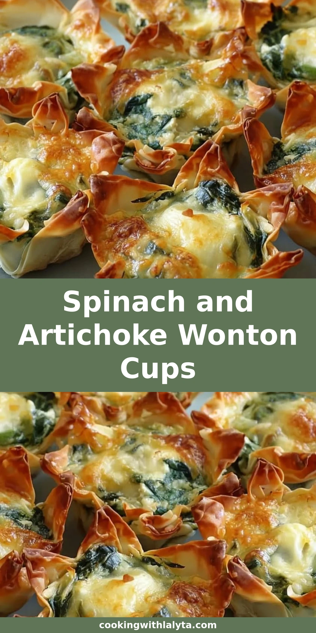 Spinach and Artichoke Wonton Cups