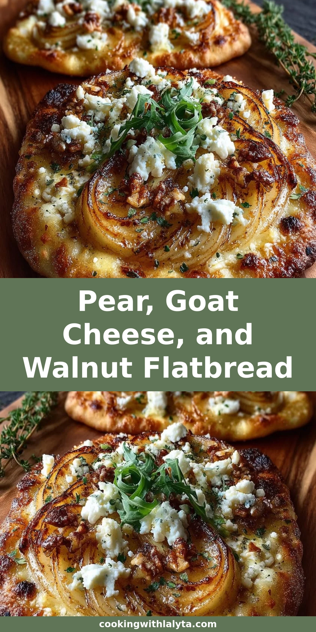 Pear, Goat Cheese, and Walnut Flatbread