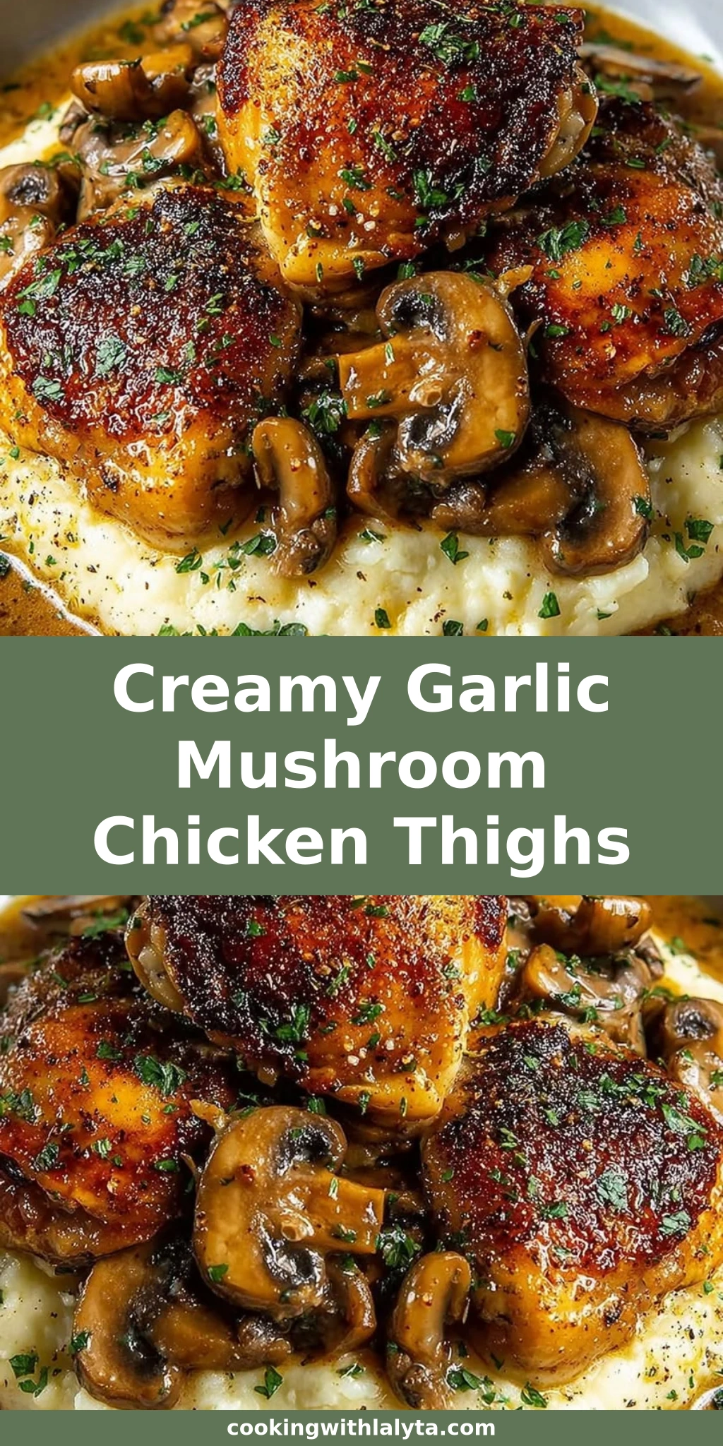Creamy Garlic Mushroom Chicken Thighs