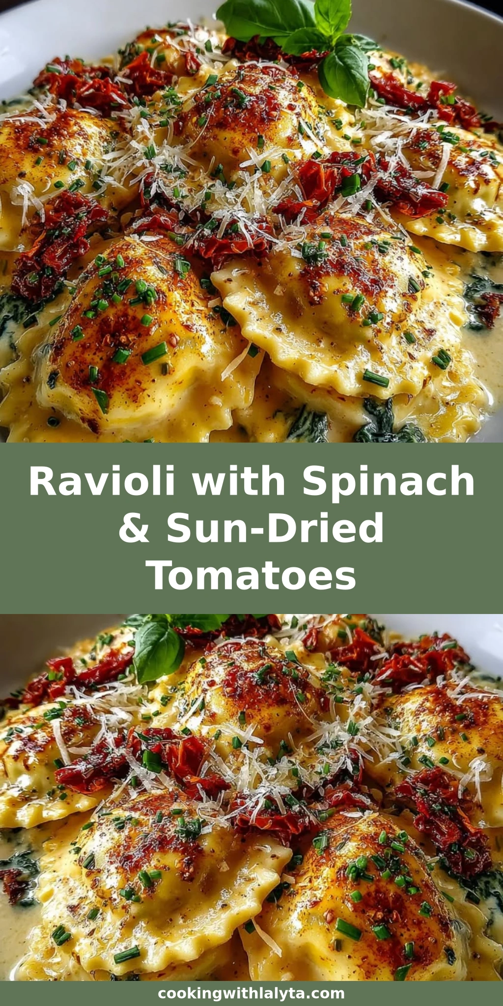 Ravioli with Spinach & Sun-Dried Tomatoes