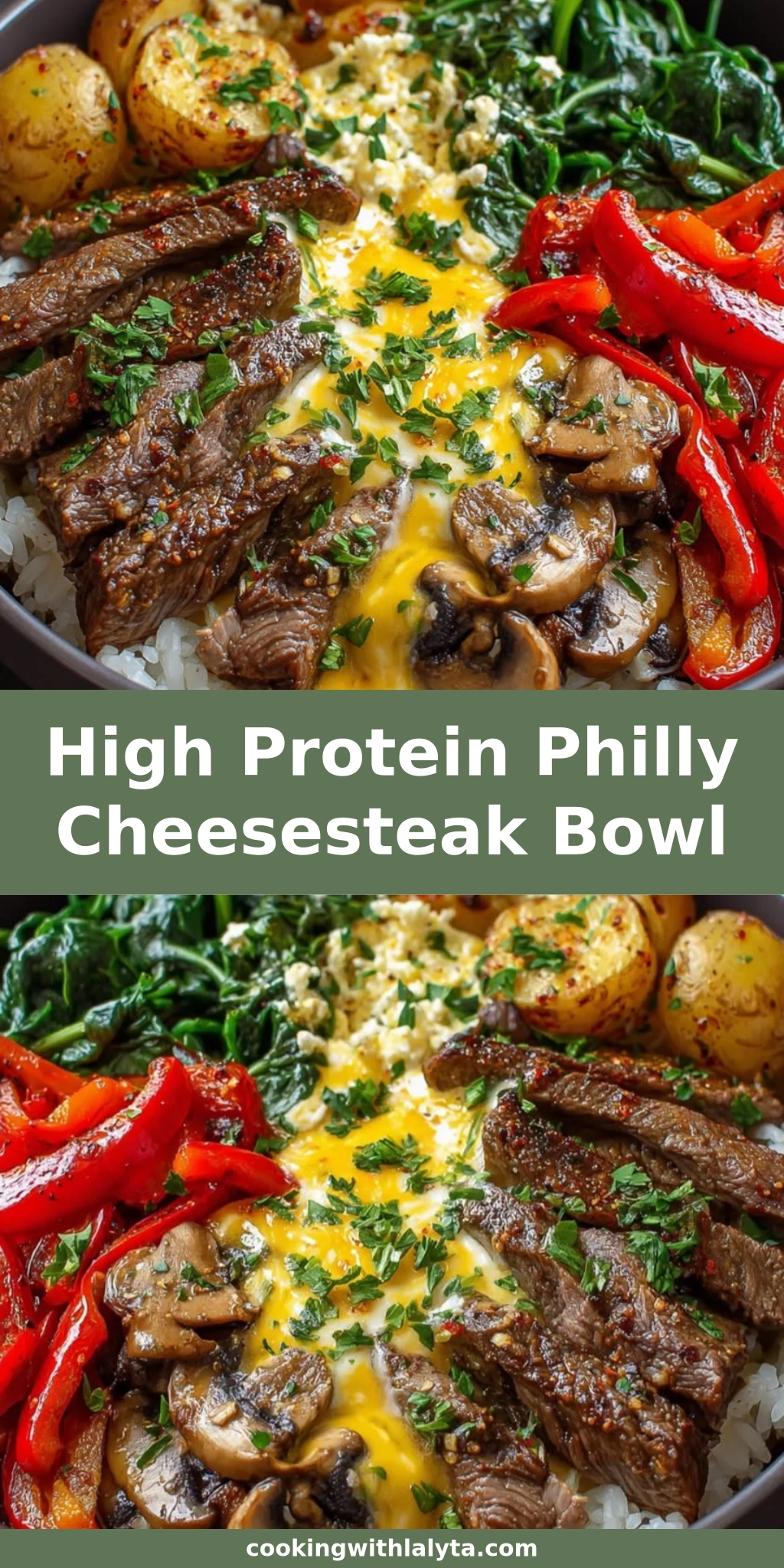 High Protein Philly Cheesesteak Bowl