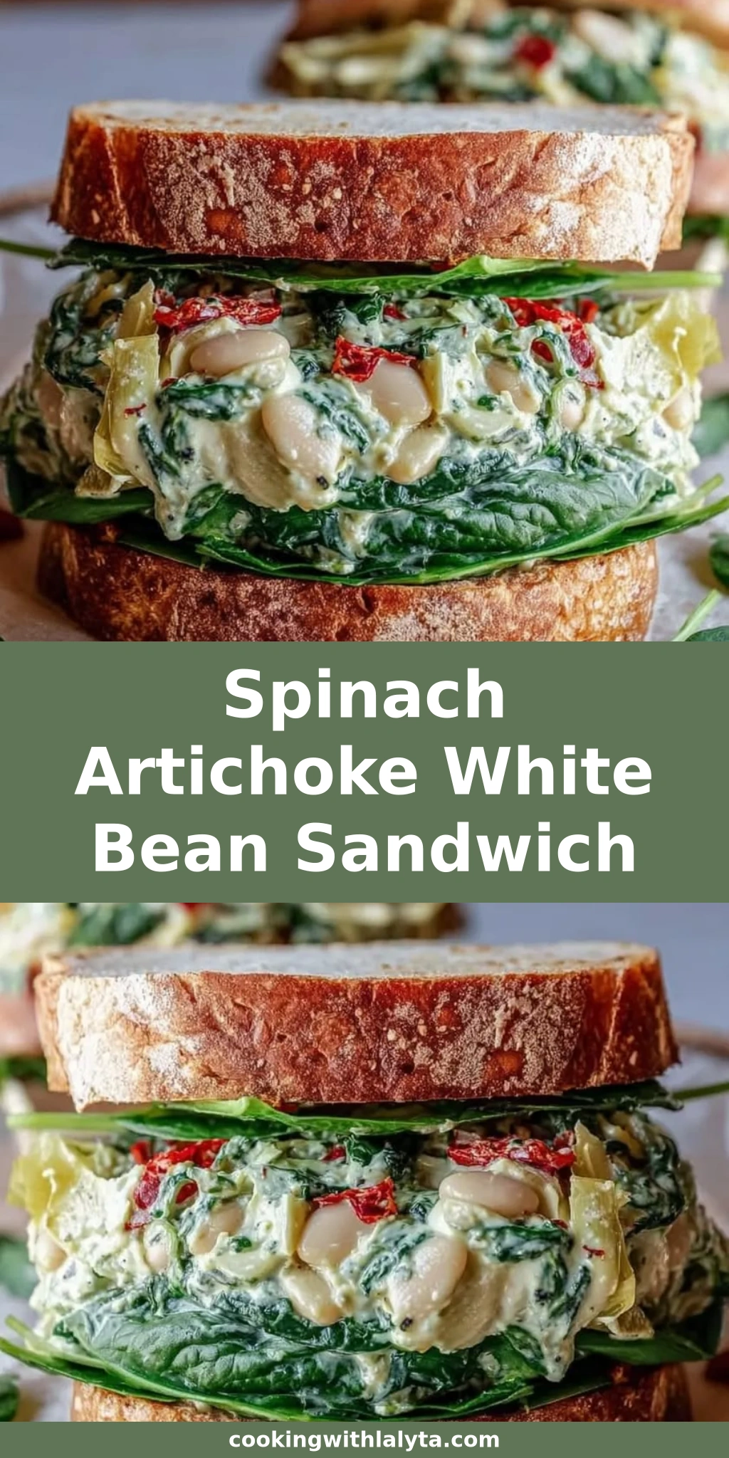 Spinach Artichoke White Bean Sandwich