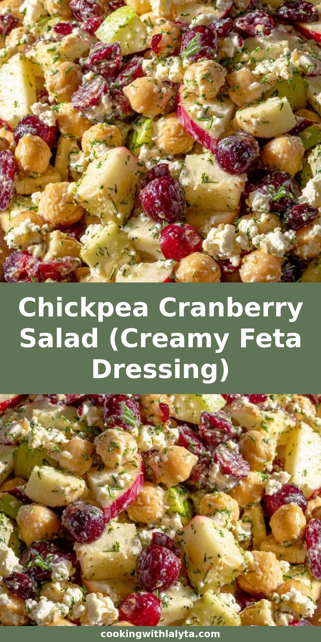 Chickpea Cranberry Salad (Creamy Feta Dressing)