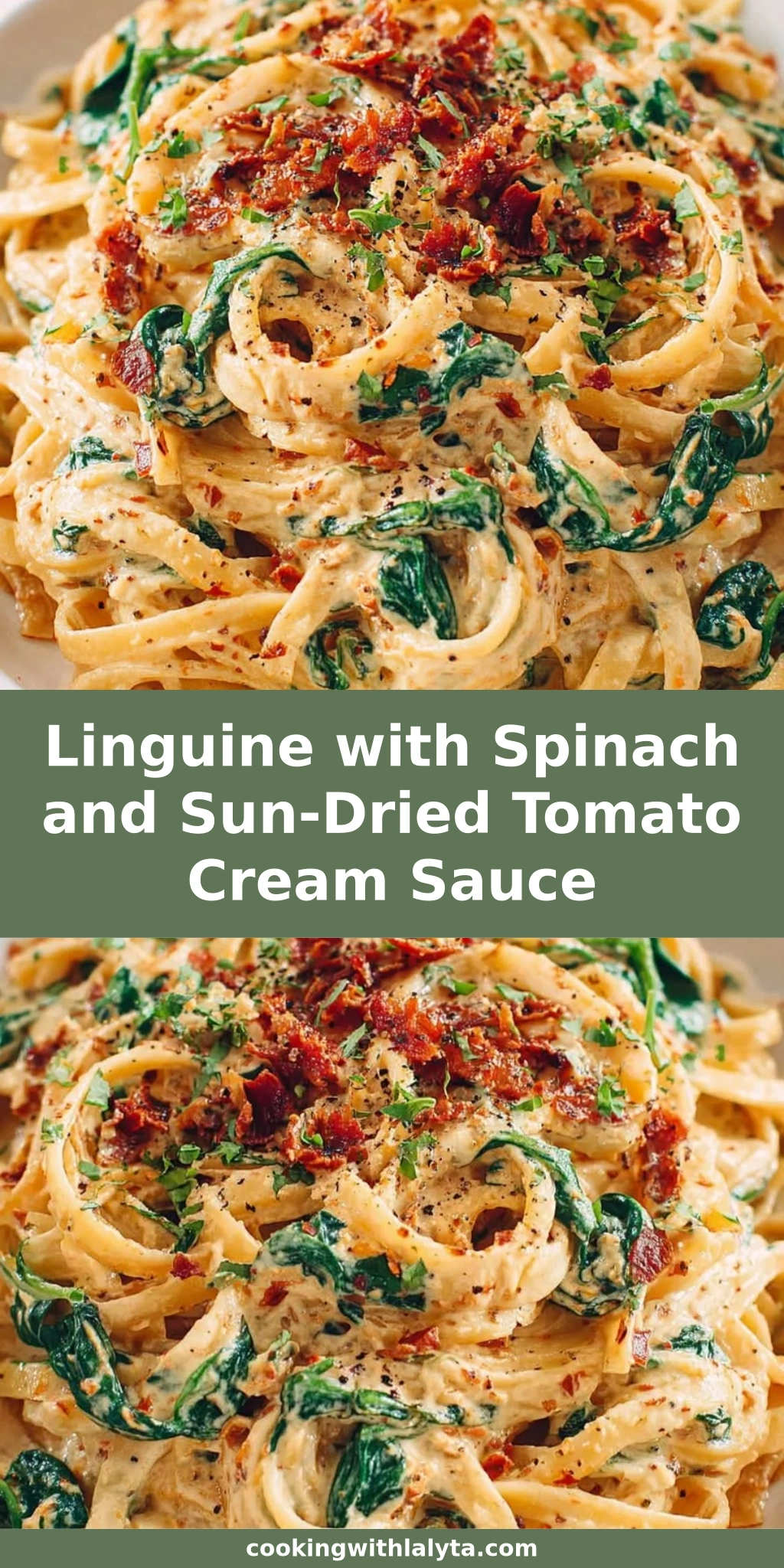 Linguine with Spinach and Sun-Dried Tomato Cream Sauce