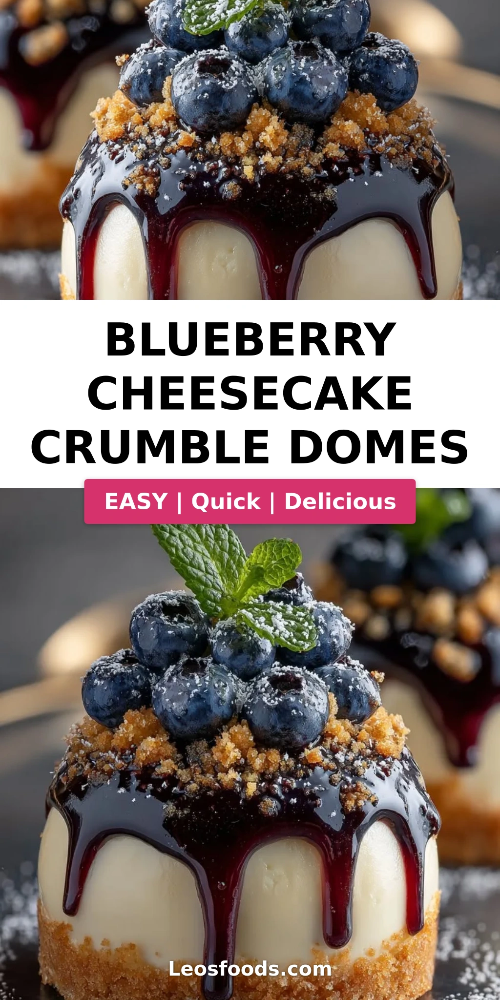 Blueberry Cheesecake Crumble Domes