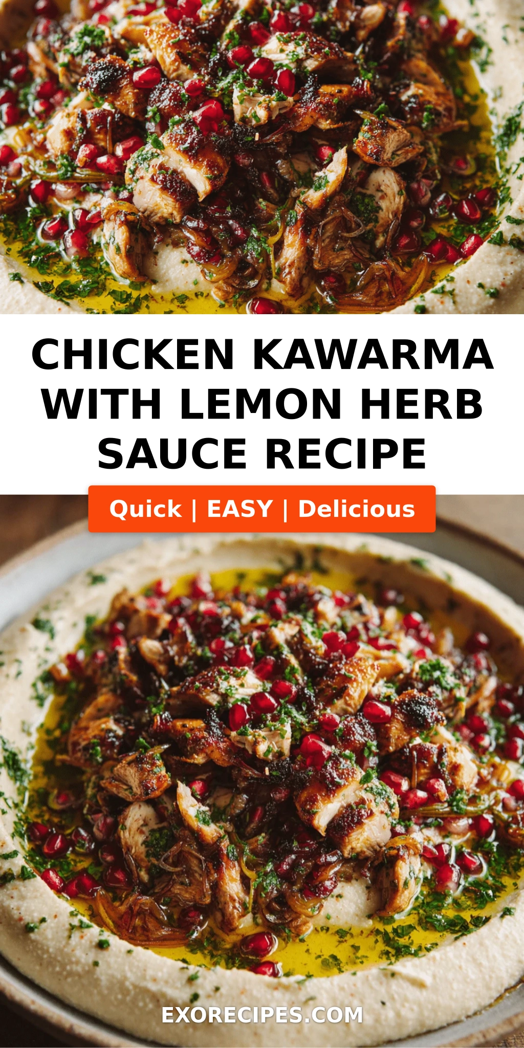 Chicken Kawarma with Lemon Herb Sauce, Garlic & Shallots