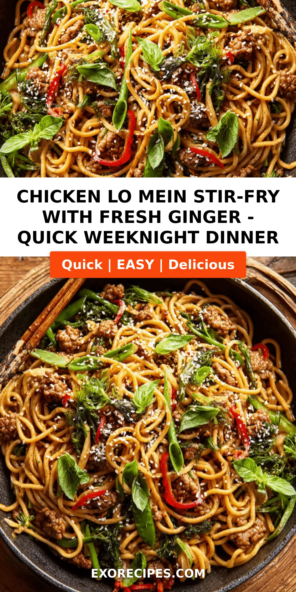 Chicken Lo Mein Stir-Fry with Fresh Ginger: A Flavor-Packed Weeknight Classic