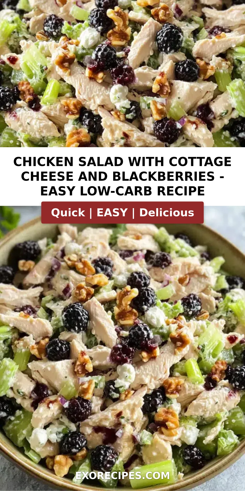 Chicken Salad with Cottage Cheese and Blackberries: A Refreshing Low-Carb Delight
