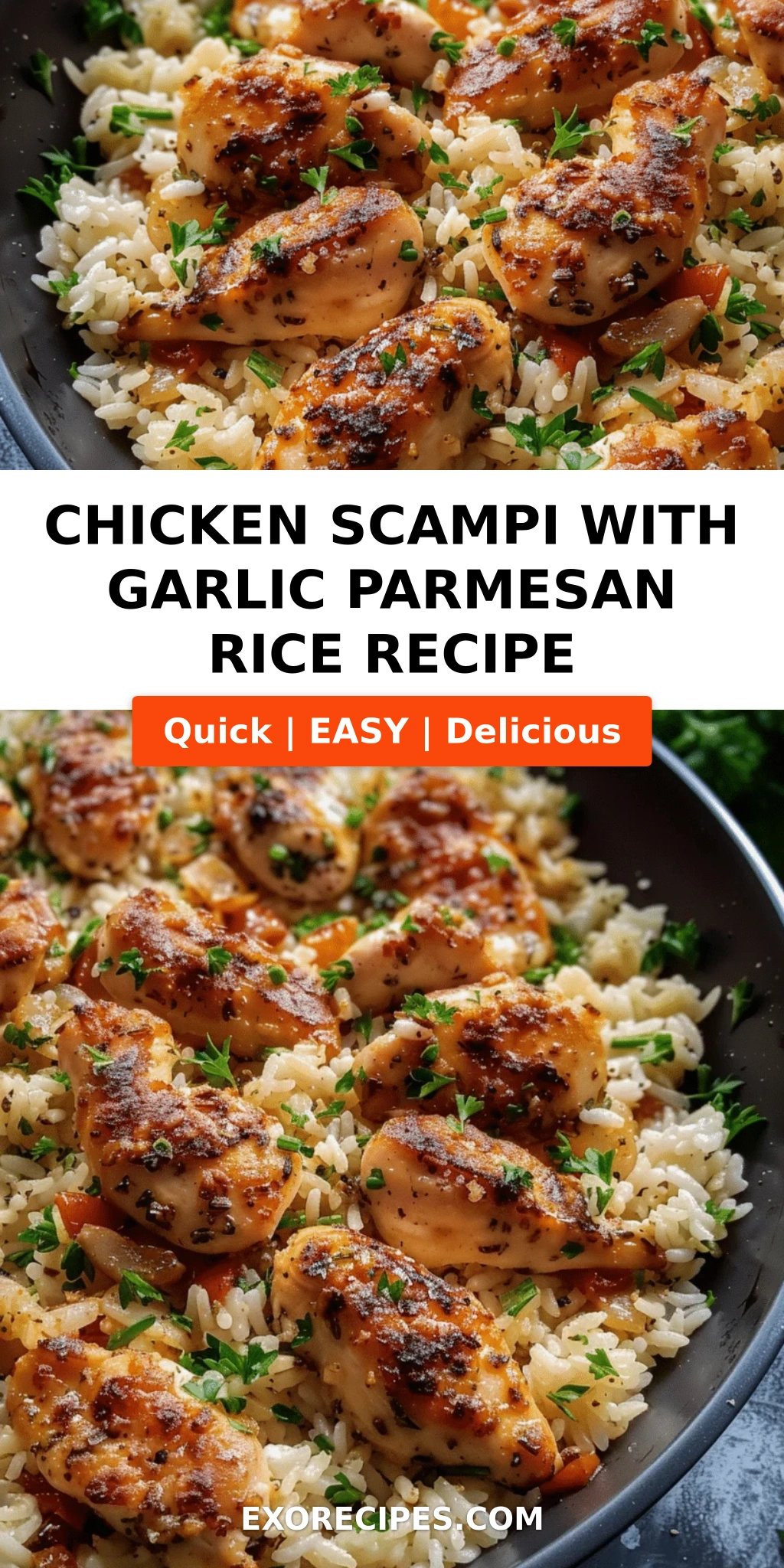 Chicken Scampi with Garlic Parmesan Rice