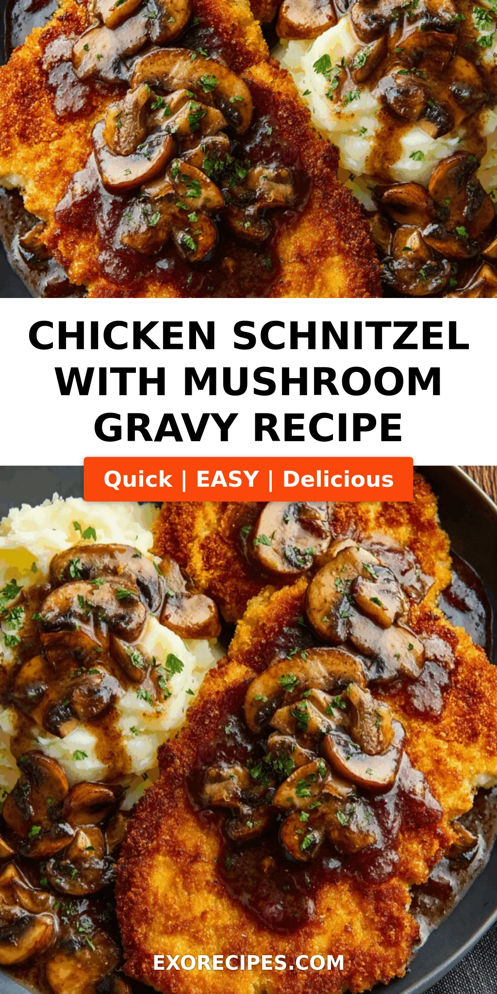 Chicken Schnitzel with Mushroom Gravy: A Comfort-Food Classic Elevated