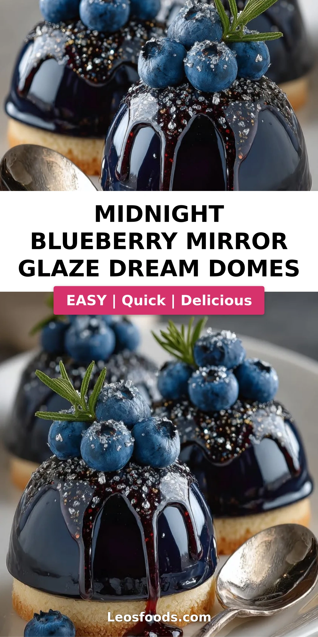 Midnight Blueberry Mirror Glaze Dream Domes