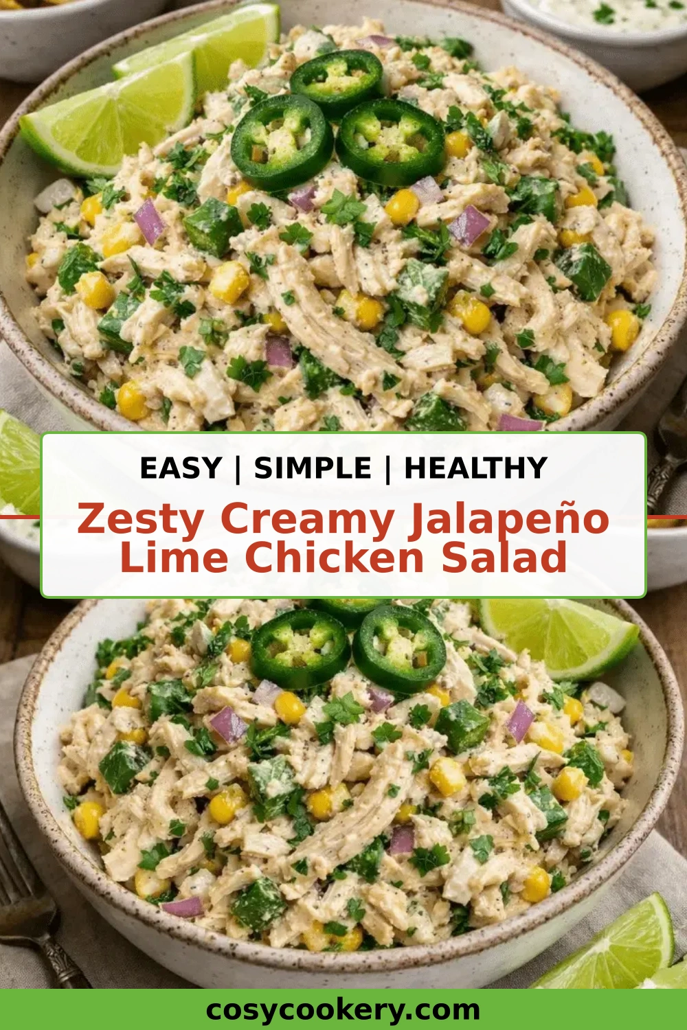 Zesty Creamy Jalapeño Lime Chicken Salad